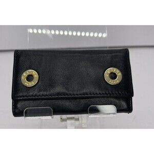 CELINE Circle Logo Leather 6 Ring Key Case Black